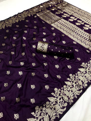 purple banarasi saree