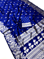 Blue Banarasi Saree | Soft Silk Elegance | Chameli Edition