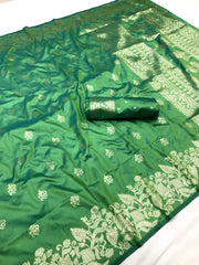 green  banarasi saree