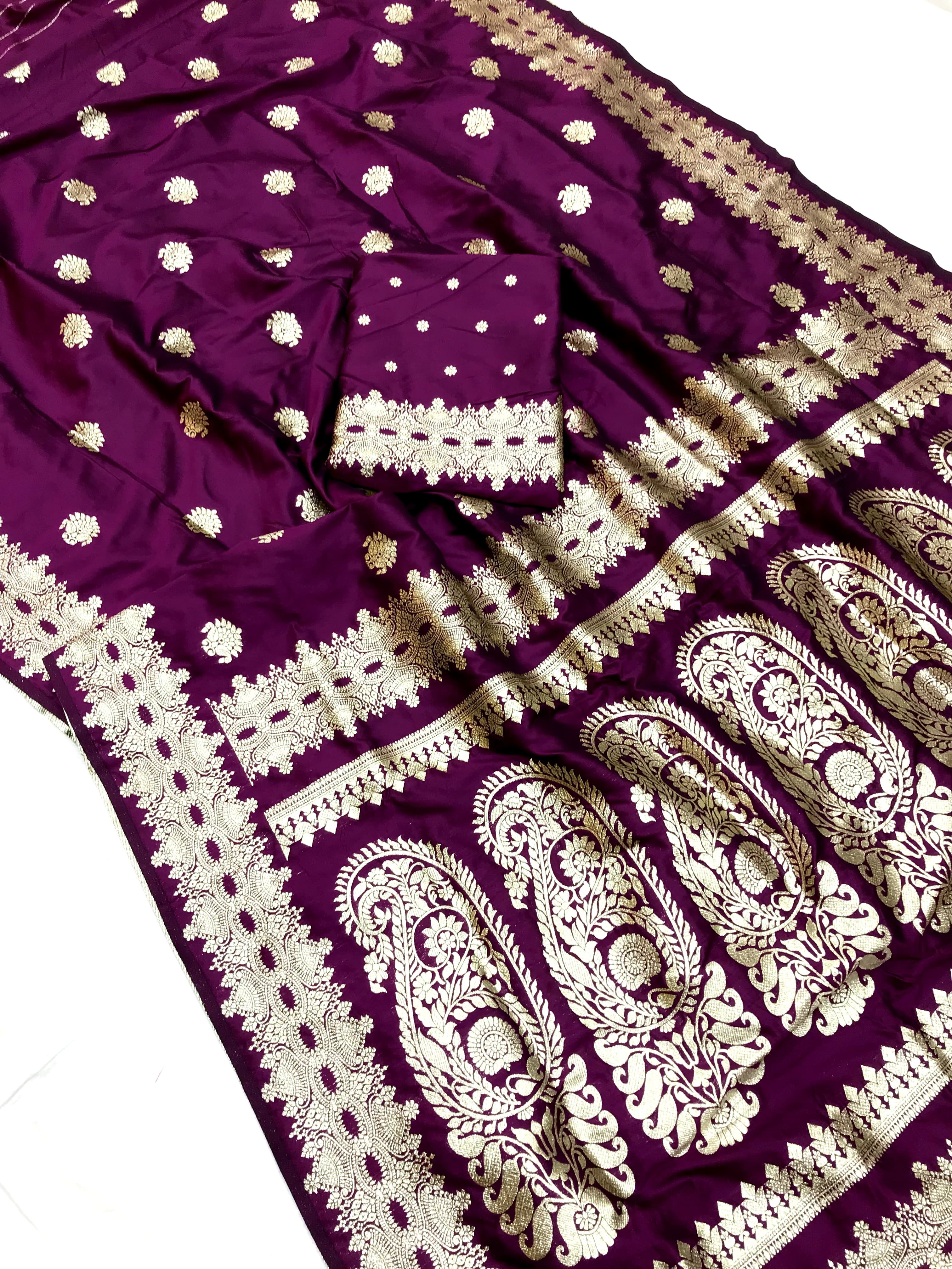 purple banarasi saree