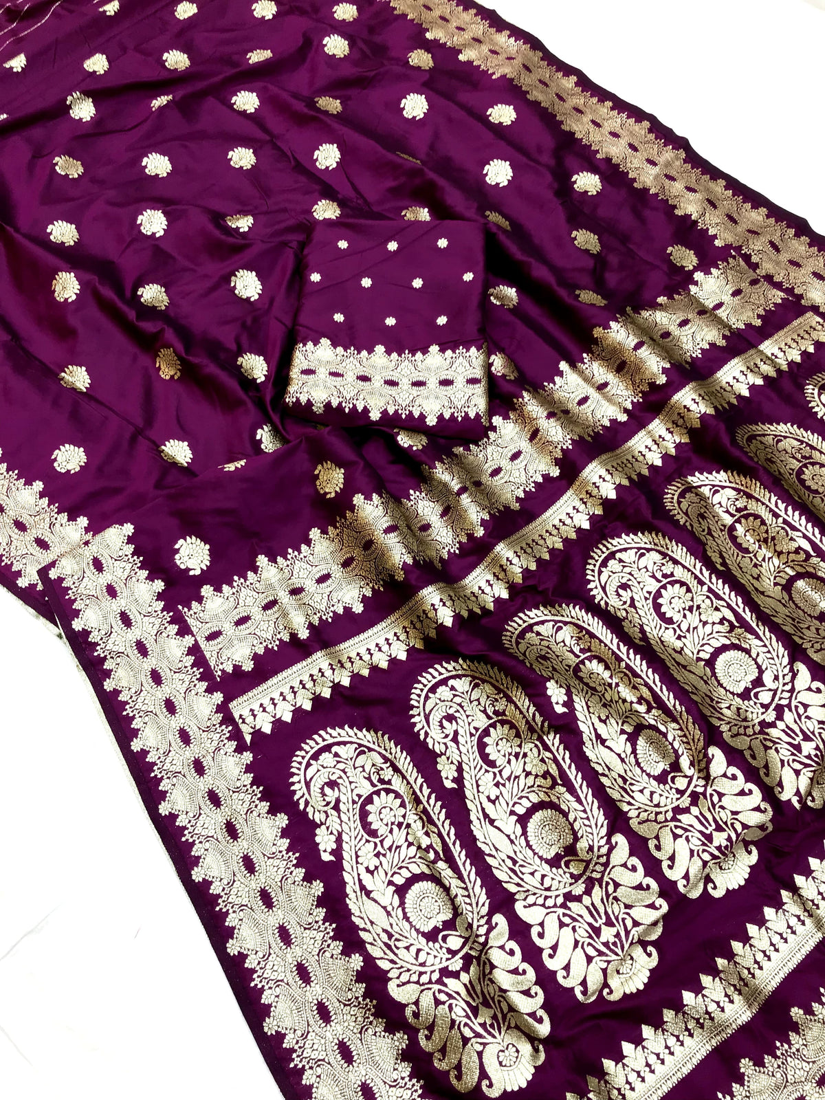 purple banarasi saree