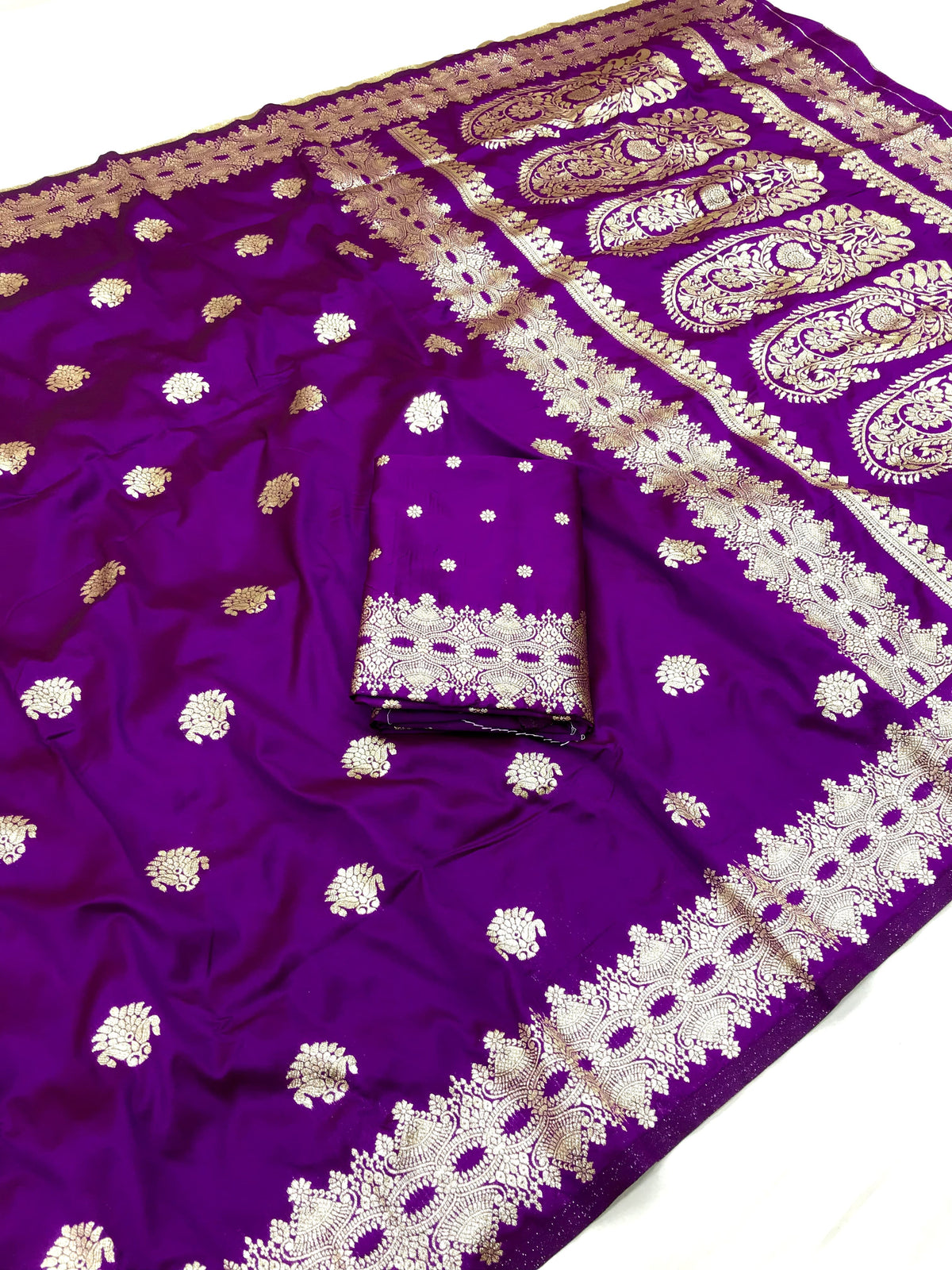 purple banarasi saree