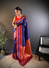  blue banarasi saree