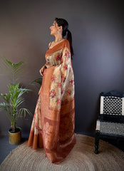 Graceful Cream Base Banarasi Saree – Perfect for Festive Occasions