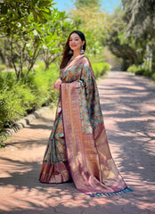 Elegant Beige Soft Banarasi Silk Saree – A Timeless Classic