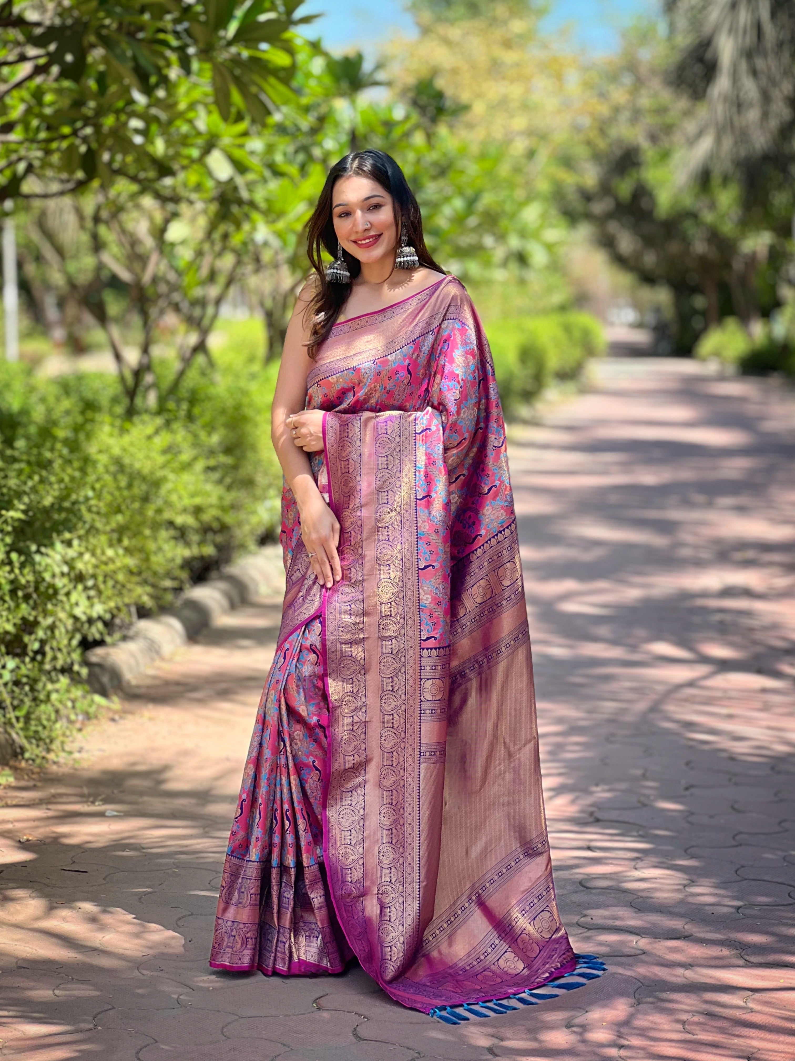 pink banarasi saree

