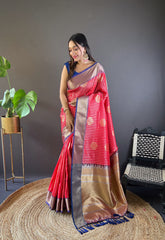 red banarasi saree