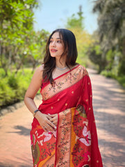 red kanjivaram saree

