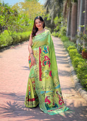 New Arrival: Traditional Green Kanjivaram Silk Saree