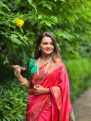 pink colour silk saree​