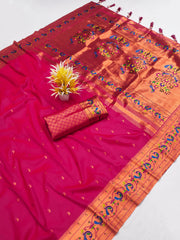 pink colour silk saree