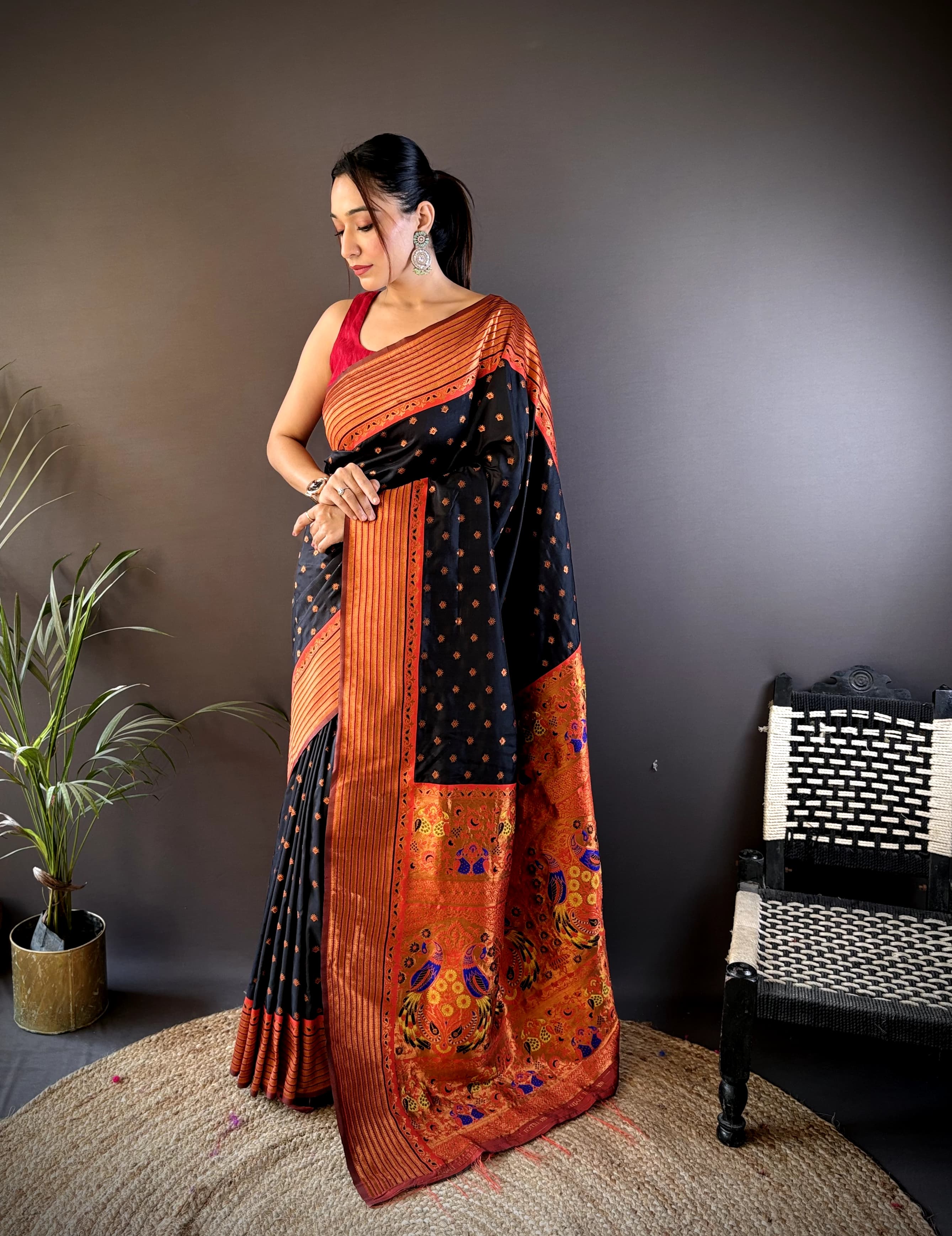 black silk saree​