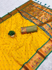 yellow colour silk saree