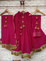 Elegant Pink Georgette Lehenga Choli – Traditional Attire for Special Occasions