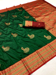 Stunning Green Banarasi Sarees – Perfect for Weddings & Festivities