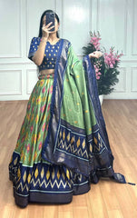 Traditional Blue Lehenga with Blue Border – Dola Silk Beauty