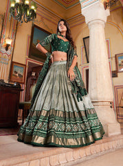 Traditional Green Lehenga Choli – Rich Fabric & Elegant Work