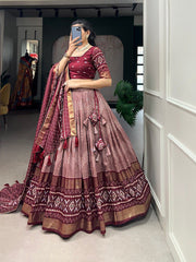 Patola Print Maroon Lehenga – Exquisite Festive Look