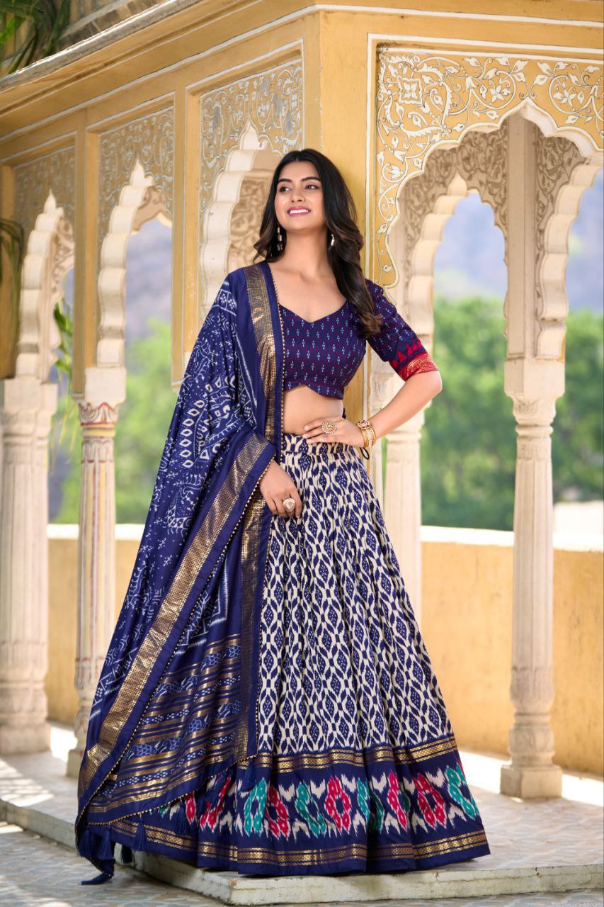 dark blue lehenga