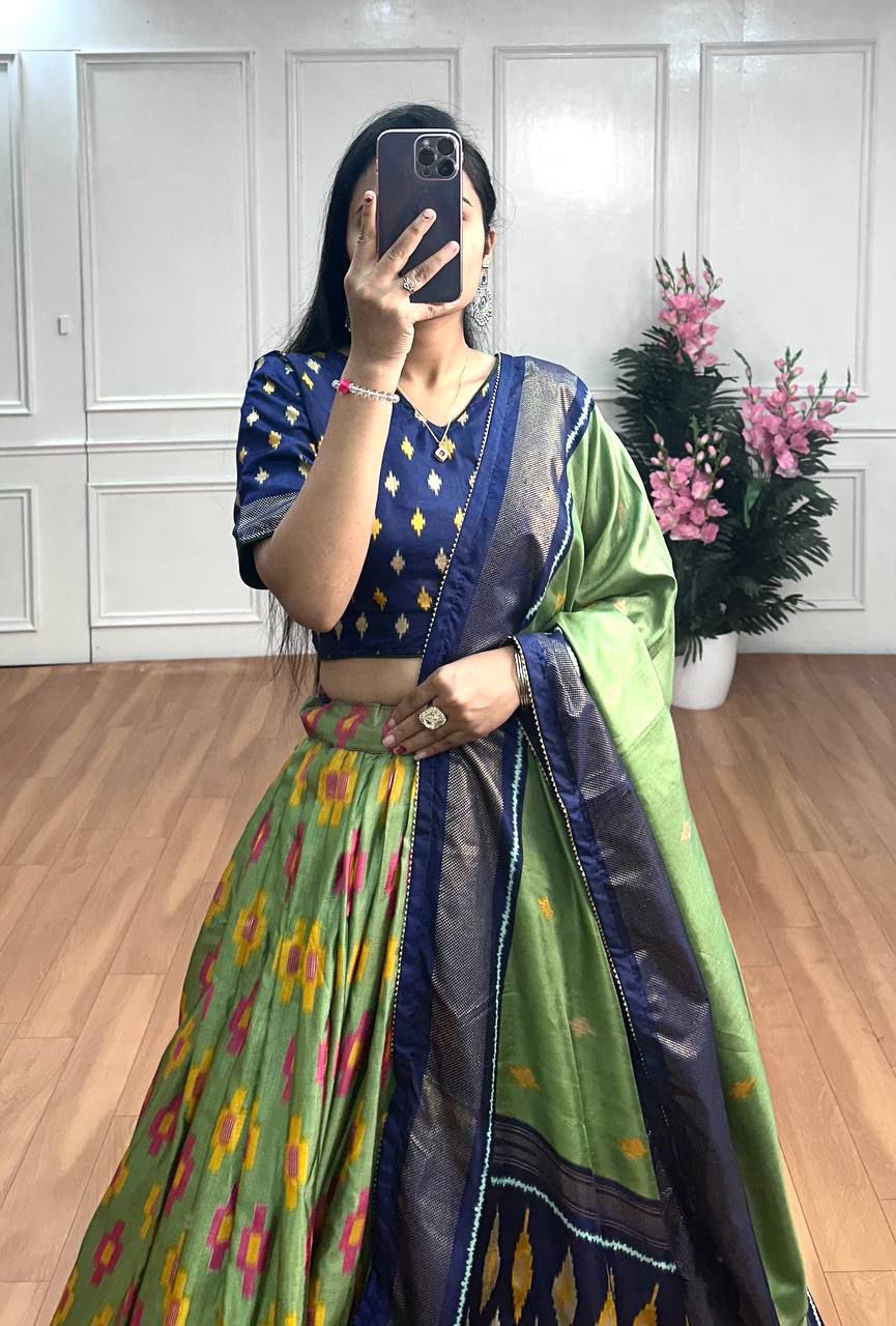 green lehenga