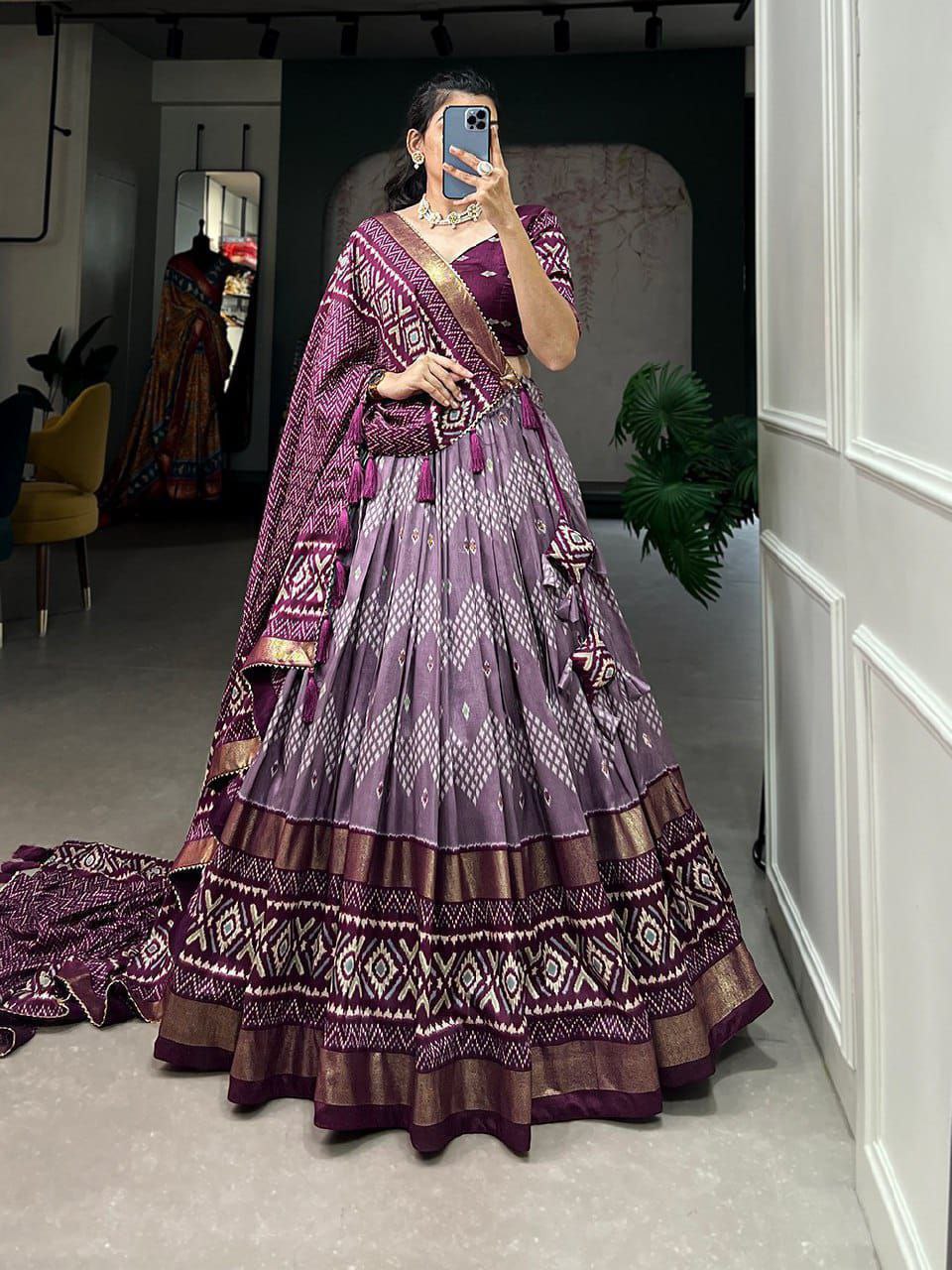 wine colour lehenga