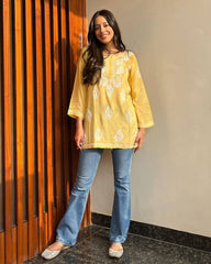 yellow short kurti