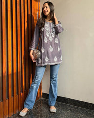 grey colour kurti