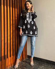 Stylish Black Chikankari Kurti – Traditional Craft with a Modern Touch