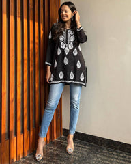 Stylish Black Chikankari Kurti – Traditional Craft with a Modern Touch