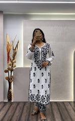 White Chikankari Kurti – Elegant Handcrafted Ethnic Wear Crafted from premium fabric