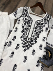 White Chikankari Kurti – Elegant Handcrafted Ethnic Wear Crafted from premium fabric