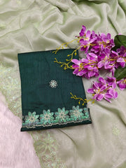 Luxurious Simmer Chiffon Silk Saree with Designer C-Pallu – A Fusion of Tradition & Modern Elegance"