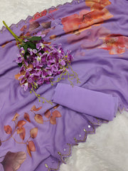 Lavender Love – Stunning Soft Purple Georgette Saree with Grace