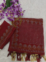 Classic Red Georgette Saree – A Stunning Blend of Grace & Glamour