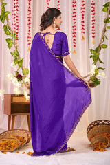 Majestic Royal Purple Silk Saree – A Perfect Blend of Tradition & Style