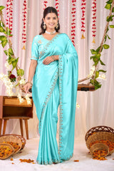 Soft Sky Blue Silk Saree – Drape Yourself in Serenity & Style| A Blend of Luxury & Tradition