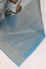 Buy Premium Handloom Sky Blue Silk Saree Online – Elegant & Timeless