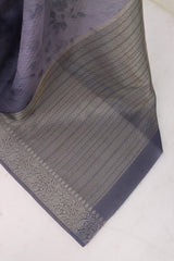 Shop this Elegant Grey Silk Saree | Timeless Grace & Luxury Wear