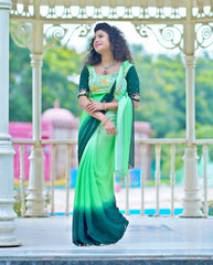 Classic Green Georgette Saree – Where Tradition Meets Modern Glamour