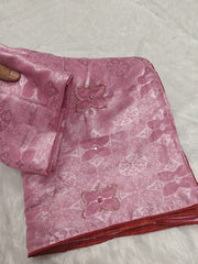 Buy Baby Pink Designer Saree – Elegant & Luxurious Attire |Saree for Bridesmaids