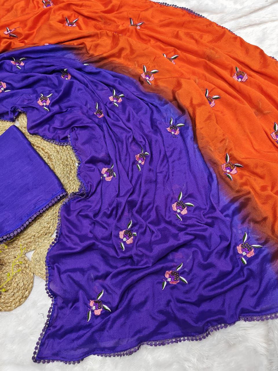 multi colour saree