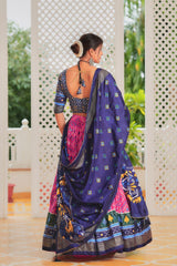 Elegant Dola banarasi silk lehenga Choli Set with Minakari and Foil Print