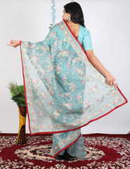 Stunning Sky Blue Organza Saree – Perfect for Party Wear & Special Celebrations