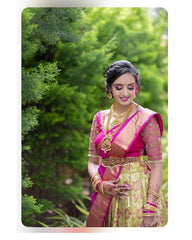 Stunning Pink Kanjivaram Silk Zari Lehenga with Banarasi Dupatta