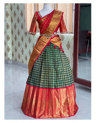 Traditional Red & Green Wedding Lehenga for a Royal Look