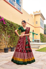 Royal Purple Patola Print lehenga Choli – Traditional Elegance in Dola Silk