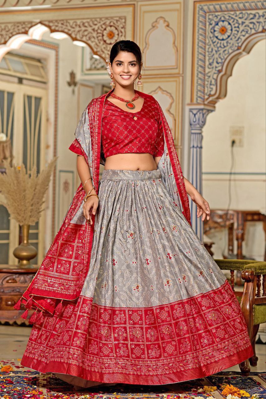 grey lehenga