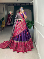 Royal Patola Print Purple Lehenga  Choli – Perfect for Festive Wear