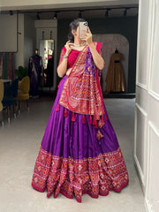 Traditional Purple  Lehenga – Luxe Silk & Foil Work