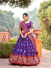 Luxurious Purple Lehenga – Foil Work & Elegant Weaving